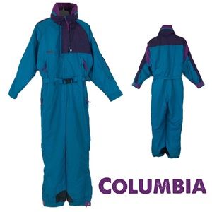 Columbia Vintage Ski Snowsuit 90s Color Block